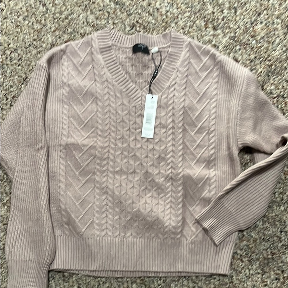 NWT Women's V-Neck Sweater - Beige